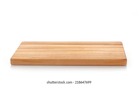 wooden cutting board isolated on a white background