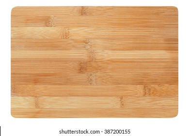 a wooden cutting board on a white background - Shutterstock ID 387200155