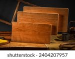 Wooden cutting board set camping supplies natural cooking