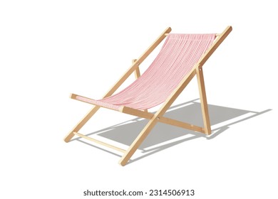 Wooden deck chairs on sandy beach near sea. Holiday background. - Powered by Shutterstock