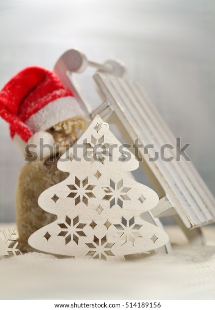 Wooden Decorative Christmas Tree Bag Gifs Stock Photo Edit Now