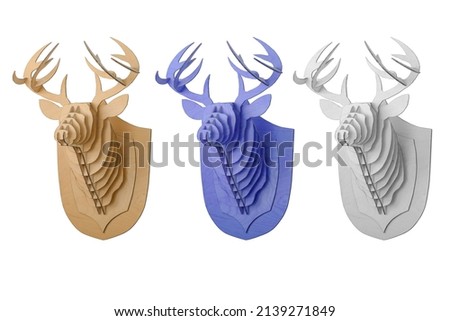 Similar – Image, Stock Photo Wall sculpture deer skull vase with roses