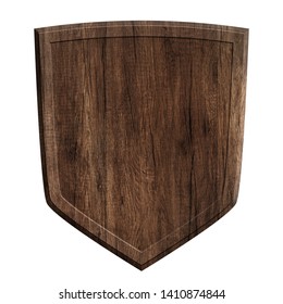 Wooden Defense Shield Made Of Dark Natural Wood