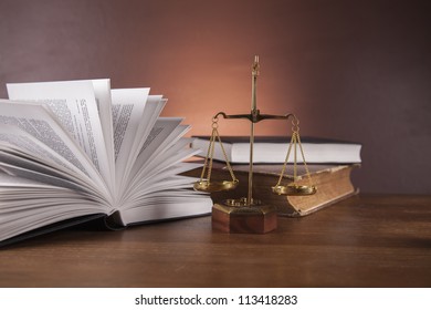 Wooden Desk In A Law Firm