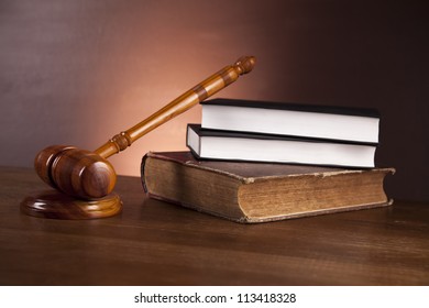 Wooden Desk In A Law Firm