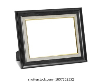 Wooden Desktop Picture Frame Isolated On White
