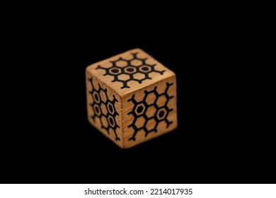 Wooden Dice On Black Background