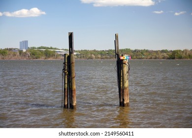 A Wooden Dock With A Colorful 