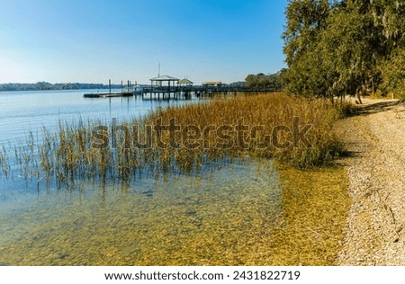 Wooden Dock on The May River, Bluffton, South Carolina, USA