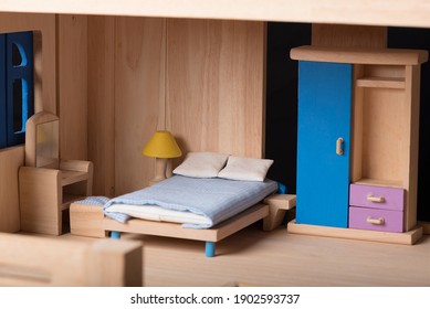 Wooden Doll House With Furniture