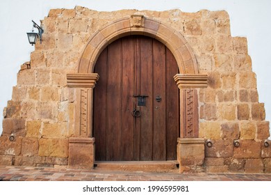 Wooden Door With An Arch