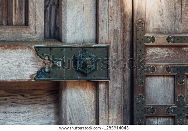 Wooden Door Details Japanese Temple Stock Photo Edit Now 1285914043