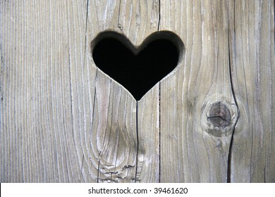 the wooden door with heart
