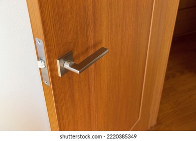 Wooden Door With Metal Knob