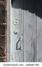 Wooden Door With Number 6