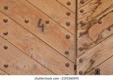 Wooden Door With Number Four