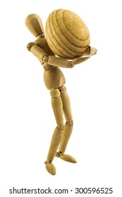 Wooden Dummy Carrying An Egg