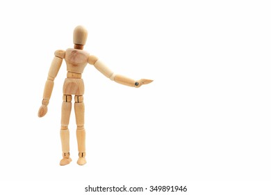 wooden dummy present, isolated on white - Powered by Shutterstock