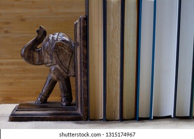 Wooden Elephant Bookend