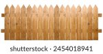 Wooden fence isolated on white. Enclosing structure