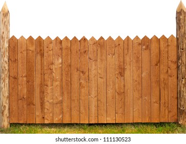 Wooden Fence Isolated On White