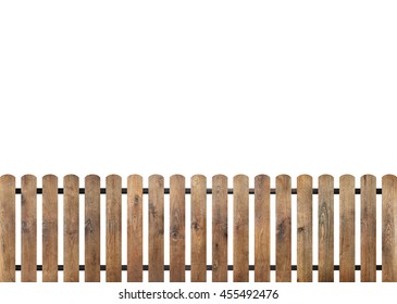 Wooden fence isolated on white background, copy space