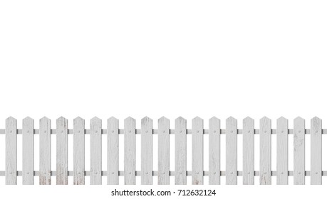 Wooden fence isolated on white background. - Shutterstock ID 712632124
