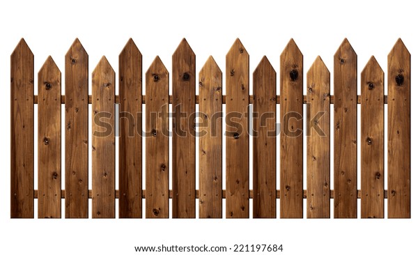 Wooden Fence Isolated On White Background Stock Photo 221197684 ...