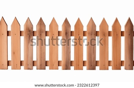wooden Fence in isolated onwhite background.
