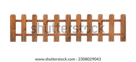 Wooden fence on white background. Enclosing structure Foto stock © 