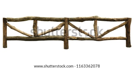 Wooden fence (with clipping path) isolated on white background