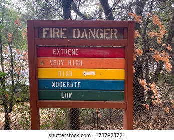 Wooden Fire Danger Sign, High Level Warning Sign, Wildfire, California