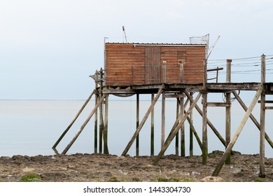 wooden fishing huts on the Atlantic coast of Charente in France at Fouras - Powered by Shutterstock