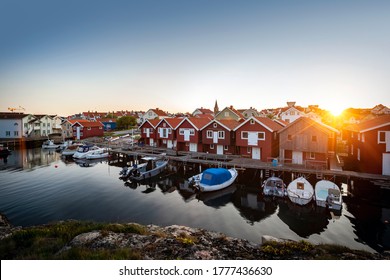 Wooden fishing huts Sweden, Scandinavia