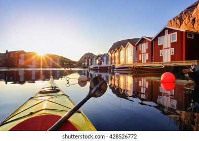 Wooden fishing huts  Sweden, Scandinavia