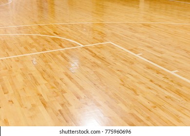 Wooden Floor of Basketball Court