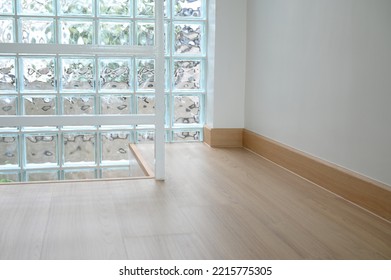 Wooden Floor With Glass Block Wall, Interior Design