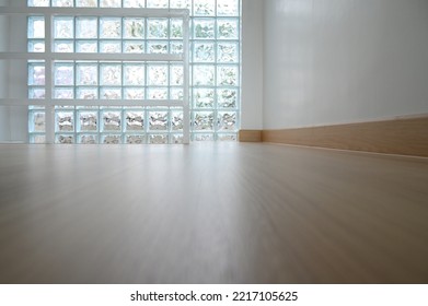 Wooden Floor With Glass Block Wall, Interior Design