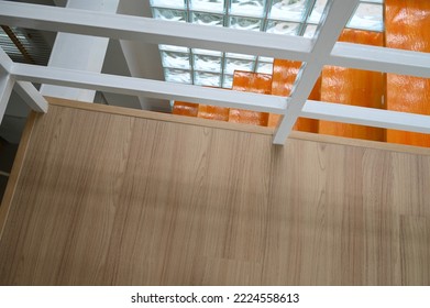 Wooden Floor With Glass Block Wall, Interior Design