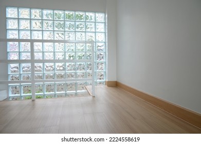 Wooden Floor With Glass Block Wall, Interior Design