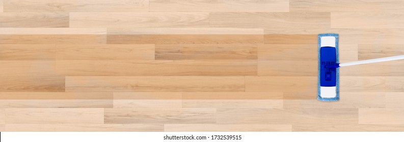 Wooden Floor Professional Cleaning Service Using Mop  - Shutterstock ID 1732539515