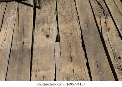 Wooden Floorboards On A Patio