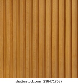 Wooden fluted panel, old dark oak wood strips or fluted panel strips, rustic wood, seamless texture.
