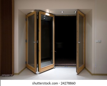 Wooden Folding Doors With Lighting