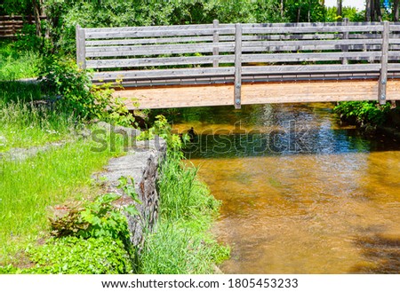 Similar – Image, Stock Photo Lake with wooden footbridges