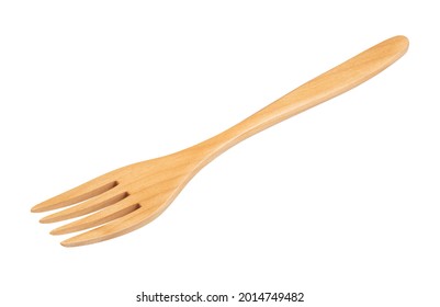 Wooden Fork Isolated On White