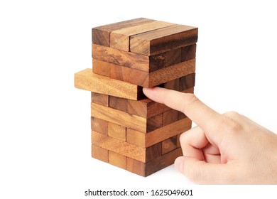 Wooden game on a white background. Entertainment