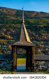 Wooden Gate To An Ancient Viking Cemetary In Norway. 