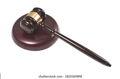  Wooden gavel and sound block isolated on white background. High angle view with copy space. - Powered by Shutterstock