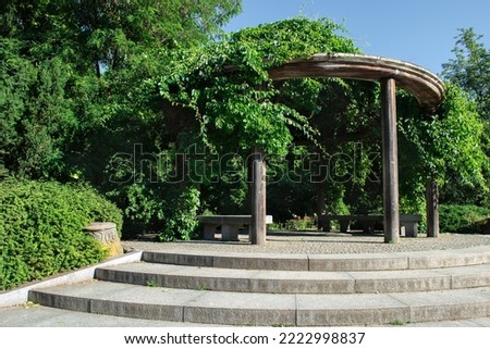 Similar – Image, Stock Photo Terrace stones wrapped with blue packing tape